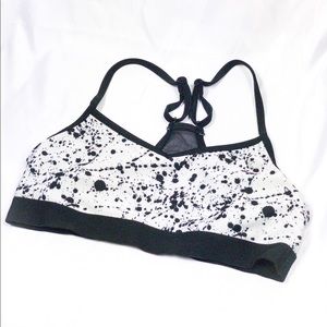 Splatter Paint sports bra with mesh back